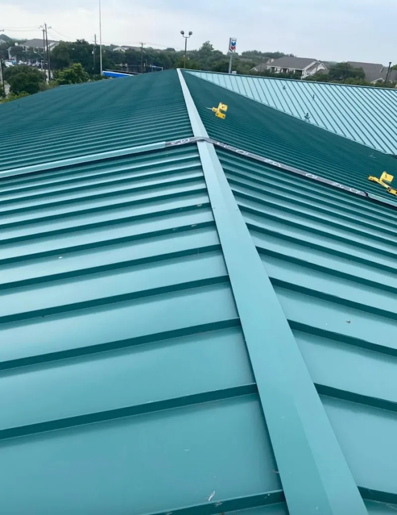 Green commercial metal roof ridge and valley for Metal Roof Repair in Wickliffe